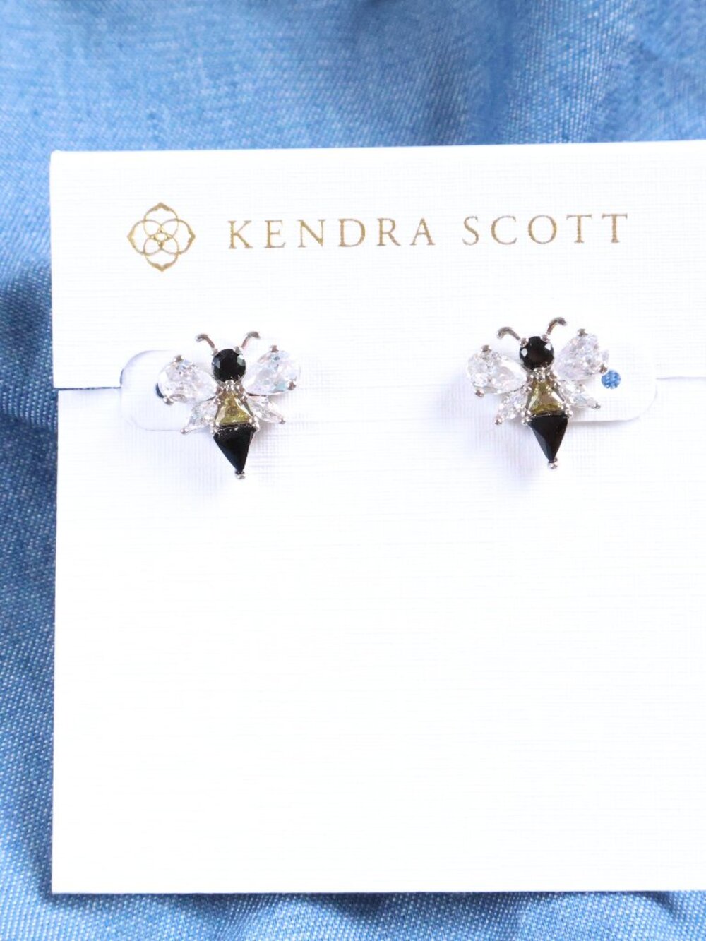 Kendra Scott Bee Silver Crystal Stud Earrings
